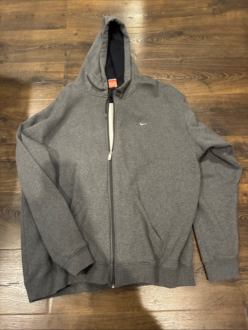 Nike Men's Charcoal Gray Full-Zip Hooded Sweatshirt